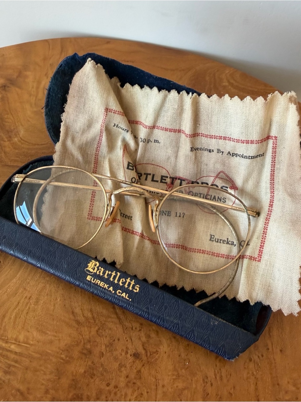 Antique 1930s Bausch & Lomb B&L HIBO 1/10 12K GF Eyeglasses Bartlett Bros Case